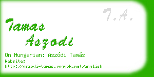 tamas aszodi business card
